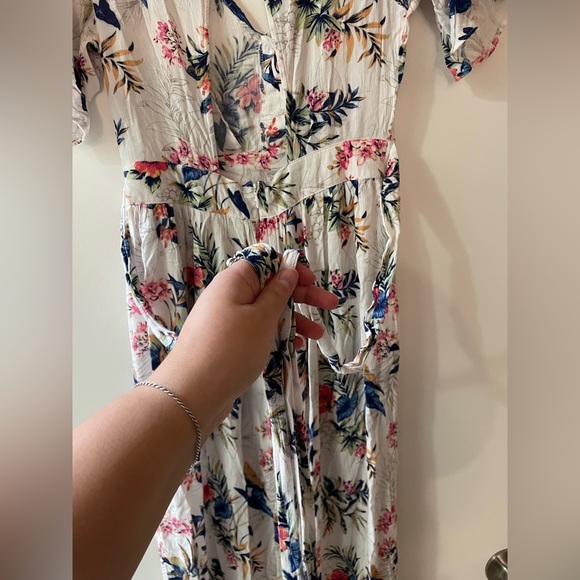 American Eagle Outfitters Tropical Summer High Low Romper Jumpsuit Size 4 - Picture 8 of 9